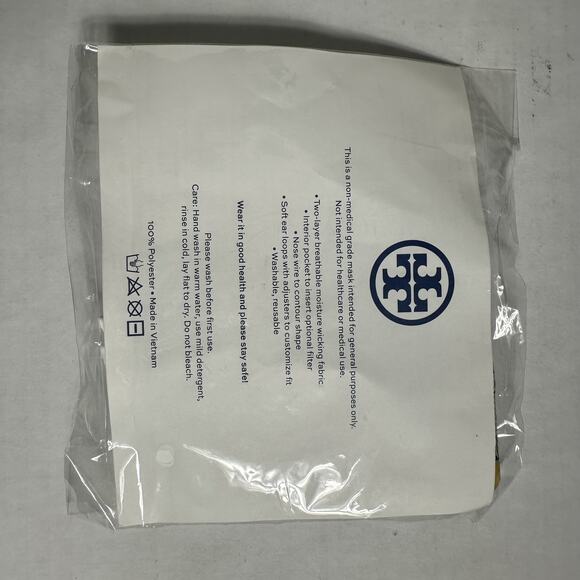 Tory Burch Women's Floral Print Reusable Travel Face Cover Mask NEW - Picture 2 of 2